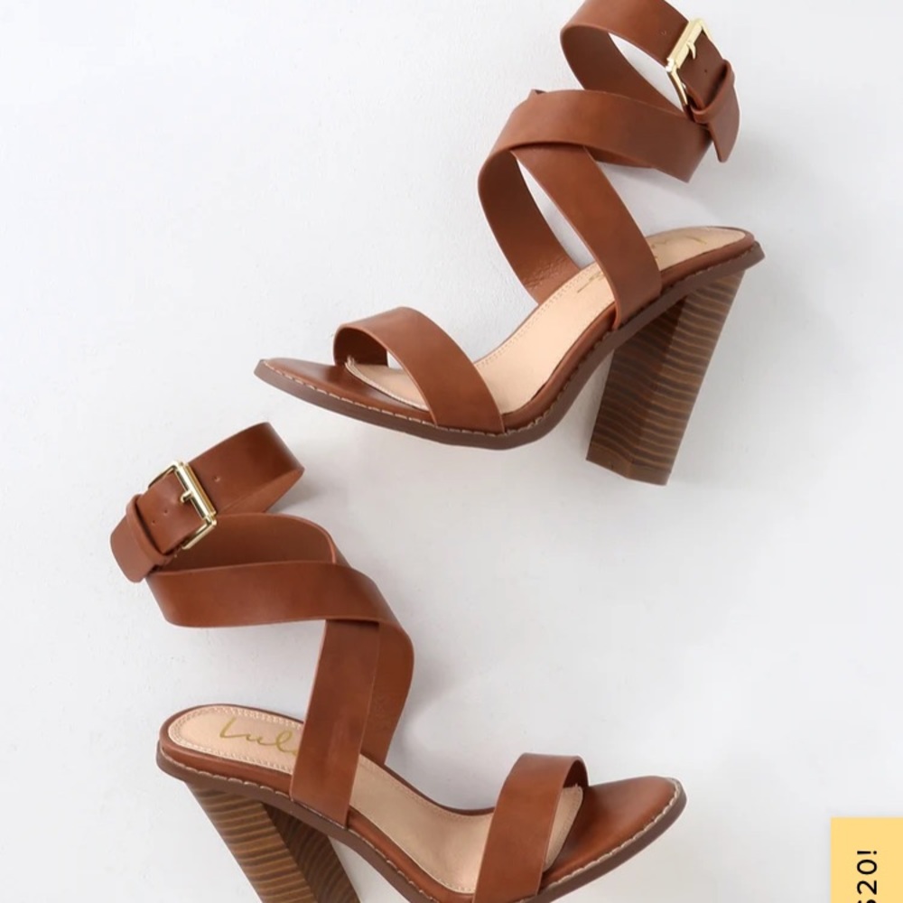 Lulus Shelbie Tan Ankle Strap Heels